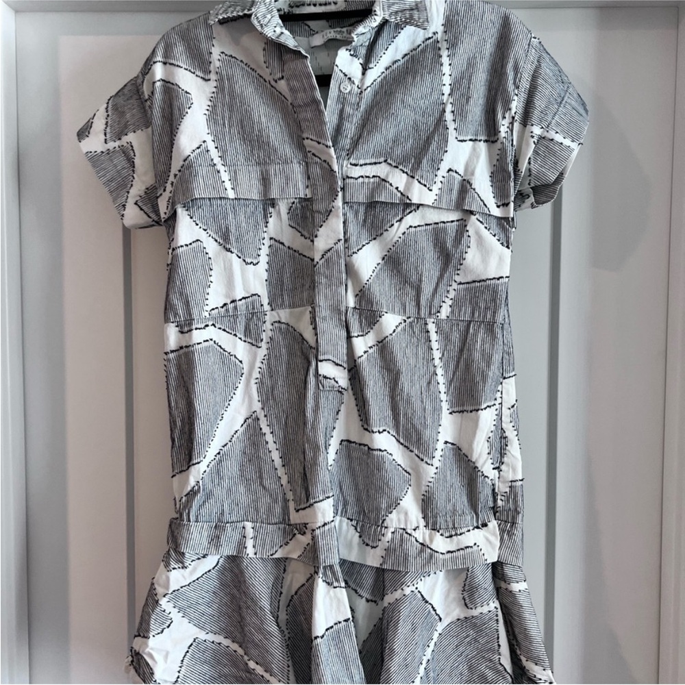Hunter bell black and white button up dress size small